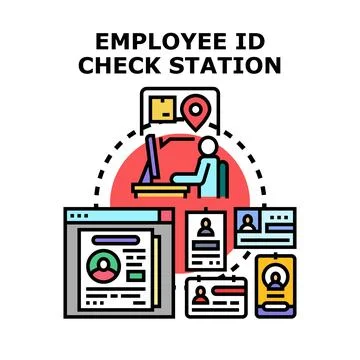 Employee authentication and access control system Stockillustratie