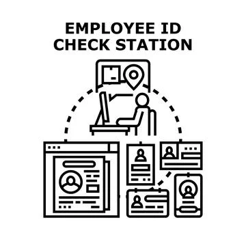 Employee authentication and access control system Stock Illustration