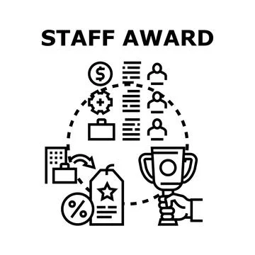 Employee award recognizing work performance and success Stock Illustration