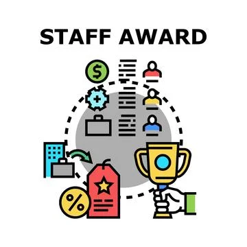 Employee award recognizing work performance and success Stock Illustration