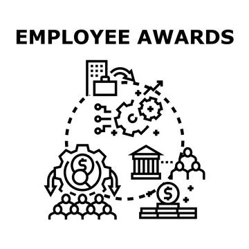 Employee awards concept celebrating recognition and motivation Stock Illustration