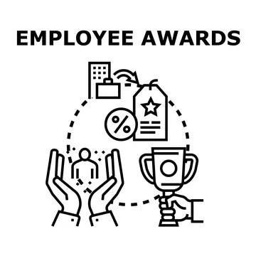 Employee awards finding recognition value business success Stock Illustration