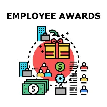 Employee awards program recognizing business achievement Stock Illustration
