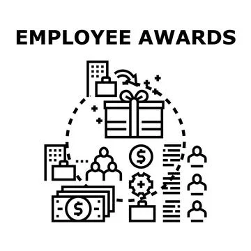 Employee awards program recognizing business achievement 库存插图