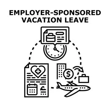 Employee benefit package receiving sponsored vacation leave Stock Illustration