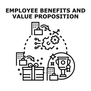 Employee benefits and value proposition concept Stock Illustration
