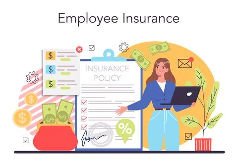 Employee benefits package concept. Compensation supplementing employee Stock Illustration