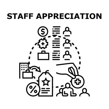 Employee benefits program appreciating staff achievement and success Ilustração Stock