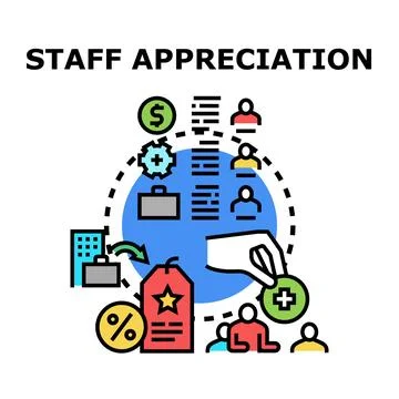 Employee benefits program appreciating staff achievement and success Ilustração Stock
