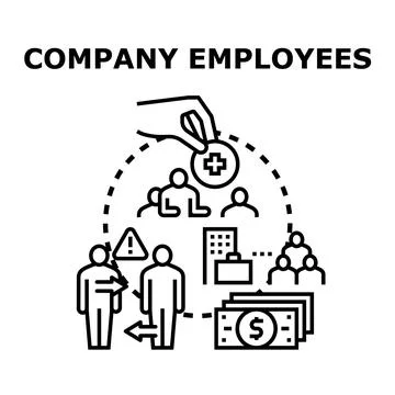 Employee benefits program managing staff compensation and hr tasks Stock Illustration