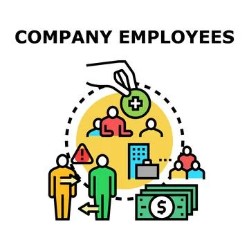 Employee benefits program managing staff compensation and hr tasks Stock Illustration