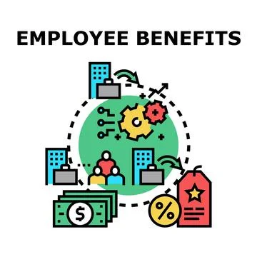 Employee benefits program offering financial incentives and rewards Illustration