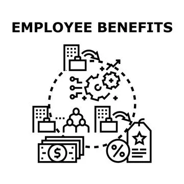 Employee benefits program offering financial incentives and rewards イラスト素材