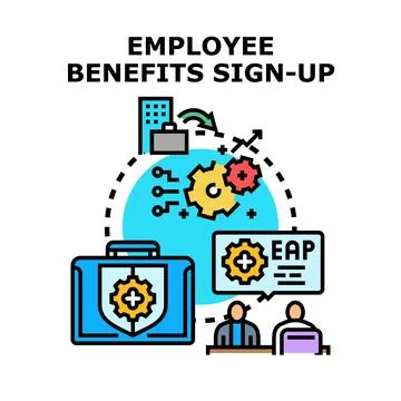 Employee benefits sign up program enrollment concept 스톡 일러스트
