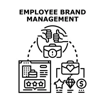 Employee brand management concept developing organizational reputation Illustrazione stock