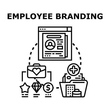 Employee branding concept developing company reputation and talent acquisitio Stock Illustration