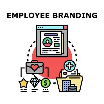 Employee branding concept developing company reputation and talent acquisitio Stock Illustration