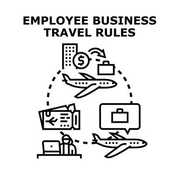 Employee business travel rules developing travel policy 스톡 일러스트