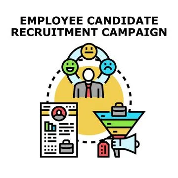Employee candidate recruitment process campaign vector illustration 스톡 일러스트