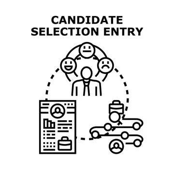 Employee candidate selection entry process icon concept Stock Illustration