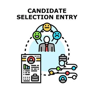 Employee candidate selection entry process icon concept Stock Illustration
