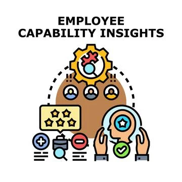 Employee capability insights developing skills performance evaluation Stock Illustration