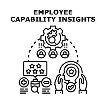 Employee capability insights developing skills performance evaluation Stock Illustration