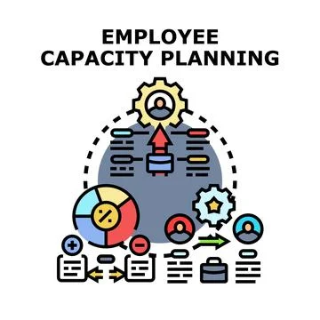 Employee capacity planning optimizing business workflow Illustrazione stock