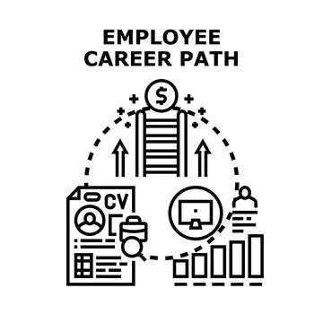 Employee career path strategy and professional development Stock Illustration
