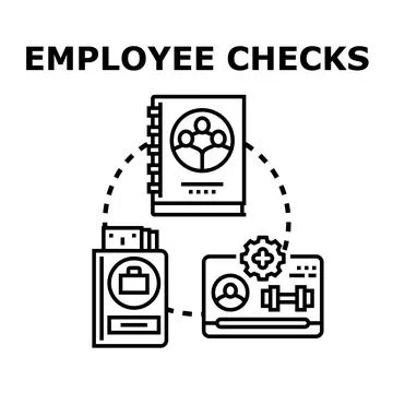 Employee checks concept with human resources and salary managing Stock Illustration