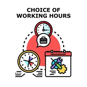 Employee choice of working hours concept illustration Stock Illustration