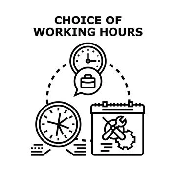 Employee choice of working hours concept illustration Stock Illustration