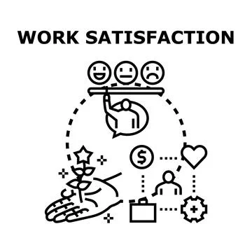 Employee choosing work satisfaction concept illustration Stock Illustration