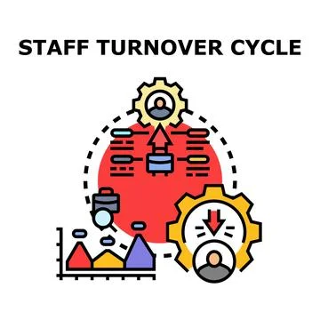 Employee churn cycle process vector illustration Stock Illustration