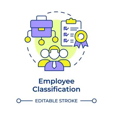 Employee classification multi color concept icon Stock Illustration