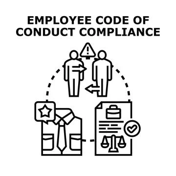 Employee code of conduct compliance concept Stock Illustration
