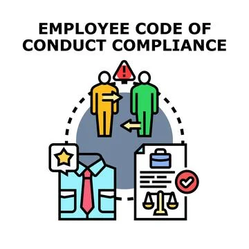 Employee code of conduct compliance concept Illustration