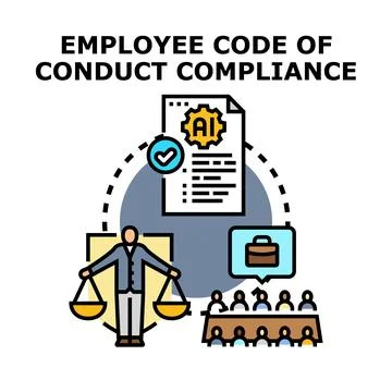 Employee code of conduct compliance principles and ethics Illustration