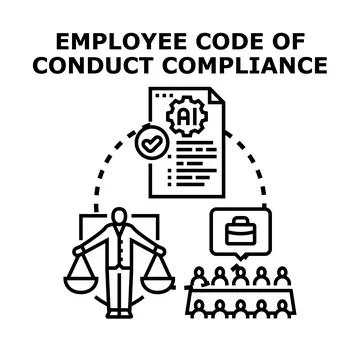 Employee code of conduct compliance principles and ethics Stock Illustration