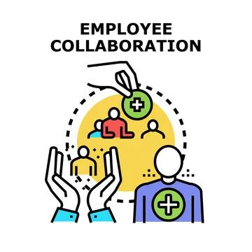 Employee collaboration creating value and supporting team members Stock Illustration