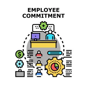 Employee commitment concept with engaged team workforce Stock Illustration