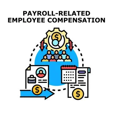 Employee compensation management payroll processing system Stock Illustration