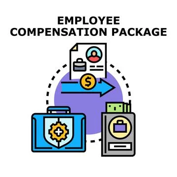Employee compensation package representing work benefits plan Stock Illustration