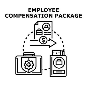 Employee compensation package representing work benefits plan Stock Illustration