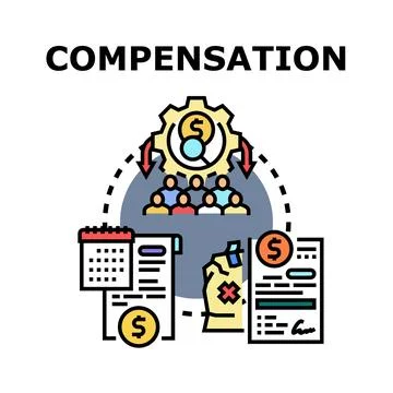 Employee compensation process benefit payment management concept Illustrazione stock