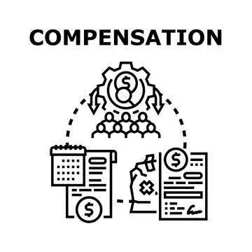 Employee compensation process benefit payment management concept Illustrazione stock