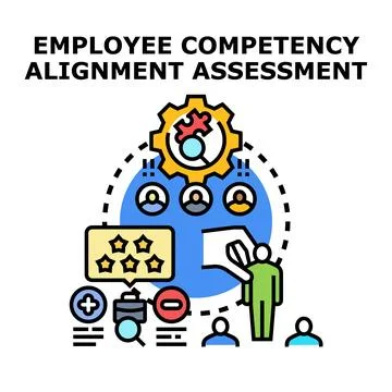 Employee competency alignment assessment strategy concept artwork Stock Illustration