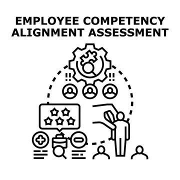 Employee competency alignment assessment strategy concept artwork Stock Illustration