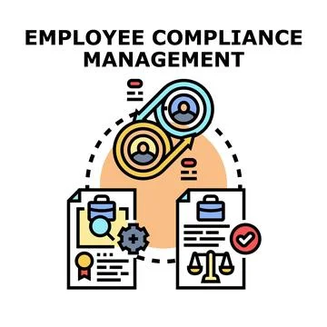 Employee compliance management process concept evaluating workers 库存插图