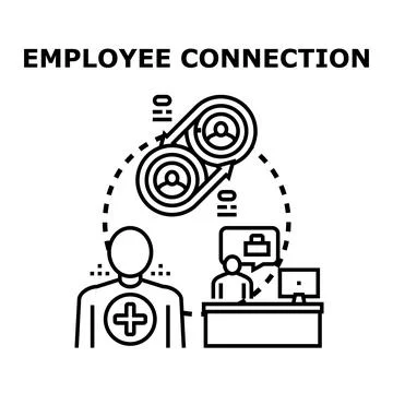 Employee connection system engaging professional team collaboration Stock Illustration
